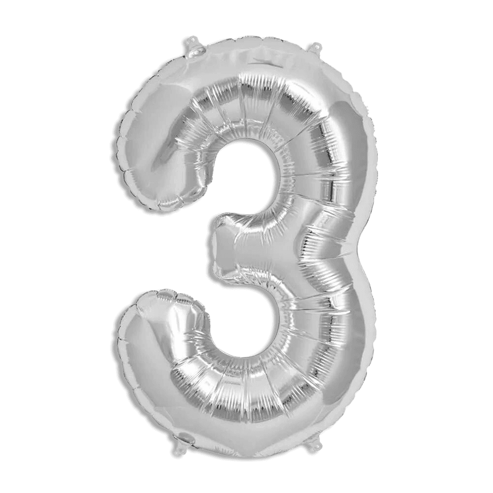 Silver-Helium-Balloon-Number-Three