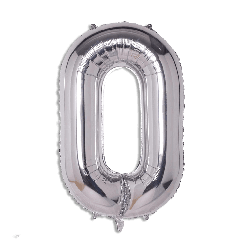 Silver-Helium-Balloon-Number-Zero