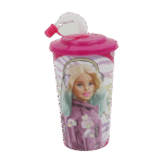 Tuffex Barbie Cup with Lid and Straw