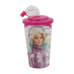 Tuffex Barbie Cup with Lid and Straw