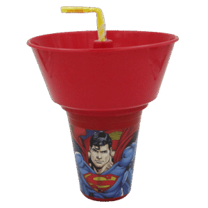 Tuffex Superman Snack Bucket with Cup and Straw