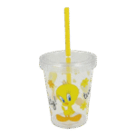 Tuffex Tweety Transparent Cup with Straw