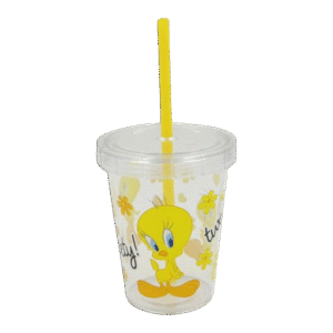 Tuffex Tweety Transparent Cup with Straw