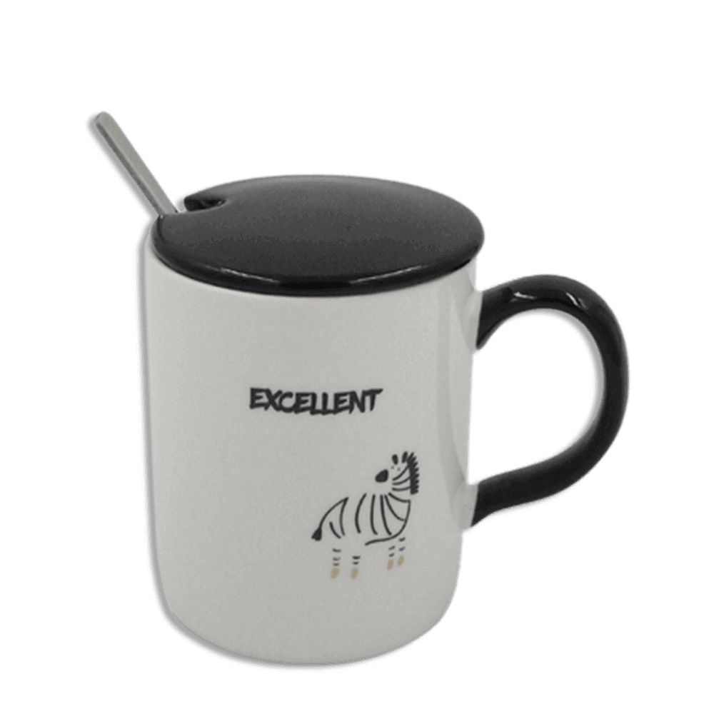 White-Glass-Mug-with-Black-Lid-&-Spoon