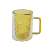 Yellow 250ml Double Glass Mug