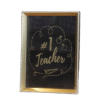 #1 Teacher Black & Gold Portrait