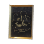 #1 Teacher Black & Gold Portrait