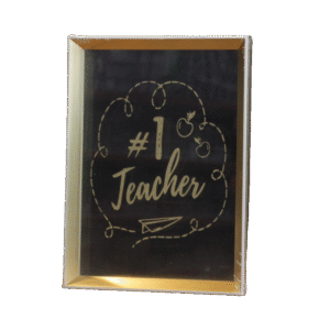 #1 Teacher Black & Gold Portrait