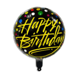 Black Happy Birthday Helium Balloon