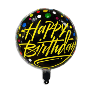 Black Happy Birthday Helium Balloon
