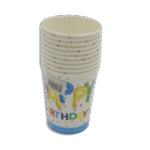 Blue Birthday Designed Cups 10pcs