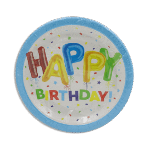 Blue Birthday Designed Plates 10pcs