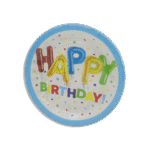 Blue Birthday Designed Small Plates 10pcs