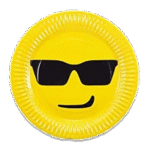 Cool Emoji Cartoon Birthday Plate 10pcs