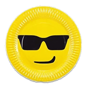 Cool Emoji Cartoon Birthday Plate 10pcs