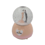 Dancing Couple Pink Snow Ball with Music