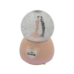 Dancing Couple Pink Snow Ball with Music