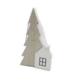 Decor Wooden Tree with Small Home