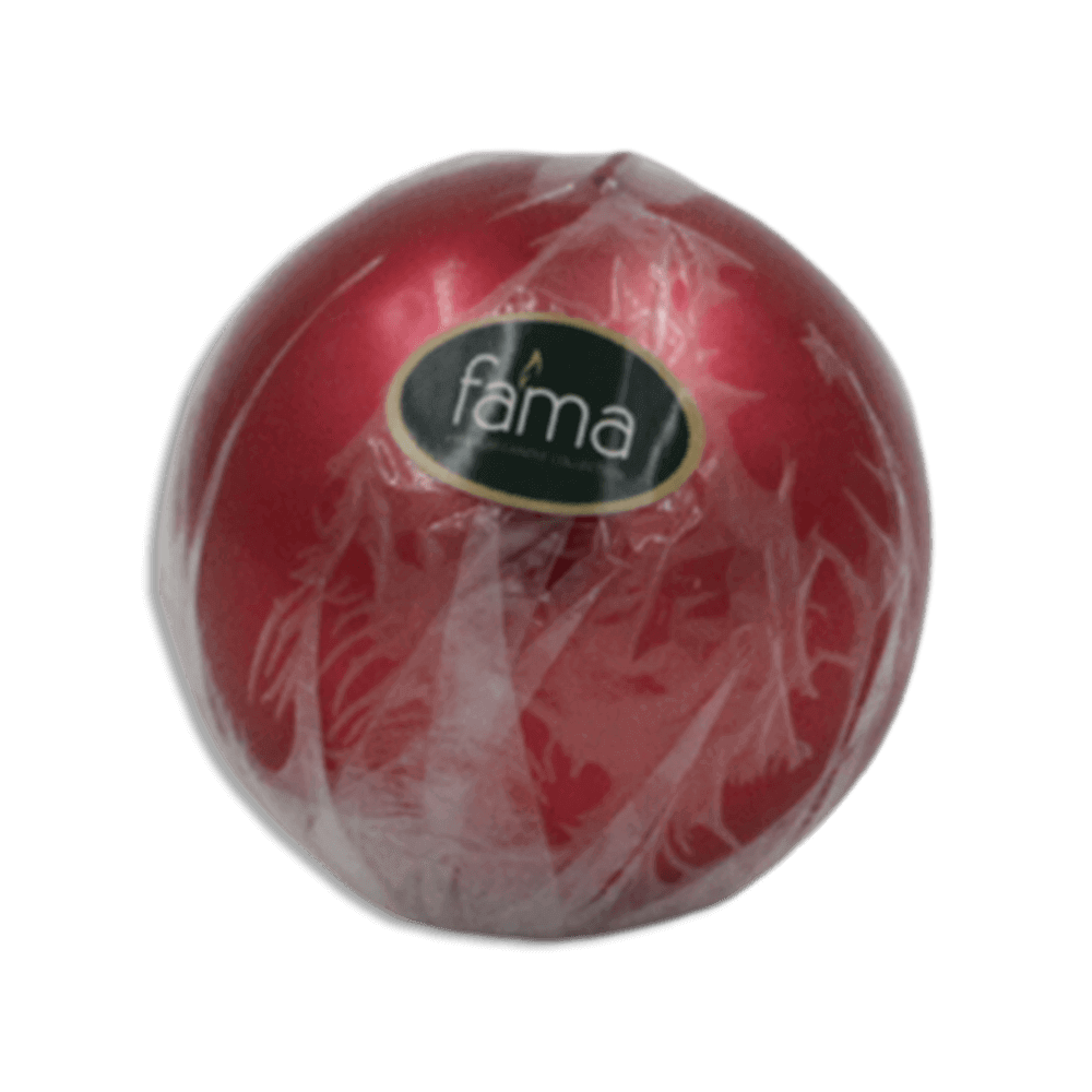 Fama-Glossy-Red-10cm-Round-Candle