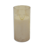 LED Battery Operated Candle with Gold Glass Cup Large Warm Light Decorative