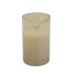 LED Battery Operated Candle with Gold Glass Cup Small Warm Light Decorative