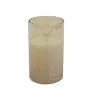 LED Battery Operated Candle with Gold Glass Cup Small Warm Light Decorative