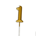 Gold Number 1 Birthday Candle Metallic Cake Topper Celebration
