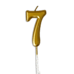 Gold Number 7 Birthday Candle Metallic Cake Topper Celebration