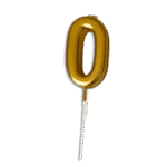 Gold Number 0 Birthday Candle Metallic Cake Topper Celebration