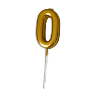 Gold Number 0 Birthday Candle Metallic Cake Topper Celebration