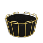 Gold Round Basket with Black Fabric