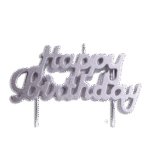 Happy Birthday Silver Candle