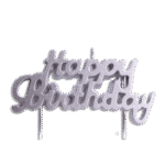 Happy Birthday Silver Candle