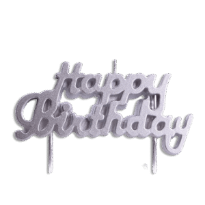 Happy Birthday Silver Candle