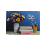 Happy Teacher's Day Books & Pens Blue Portrait