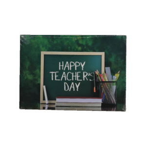 Happy Teacher's Day Books & Pens Green Portrait