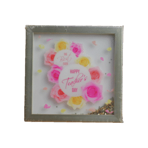 Happy Teacher's Day Flowers Golden Portrait
