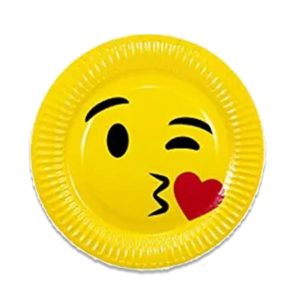 Kissing Emoji Cartoon Birthday Plate 10pcs