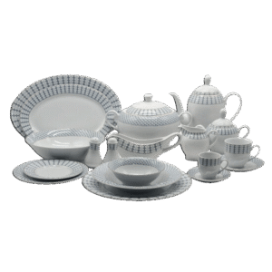 La Table Eelegante 121 Pcs Blue & Gold Round Dinner