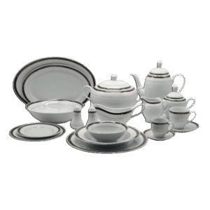 La Table Eelegante 121 Pcs Gold & Black Round Dinner Set