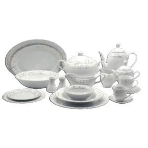 La Table Eelegante 121 Pcs Gold Marble Dinner Set