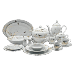 La Table Eelegante 121 Pcs Gold Round Dinner with Birds