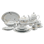 La Table Eelegante 121 Pcs Gold Round Dinner with Birds