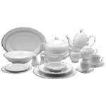 La Table Eelegante 121 Pcs Silver Rim Dinner Set