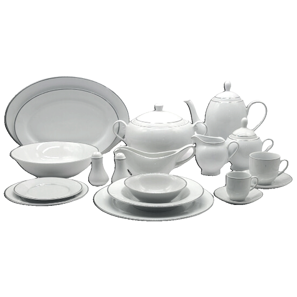 La-Table-Eelegante-121-Pcs-Silver-Rim-Dinner-Set
