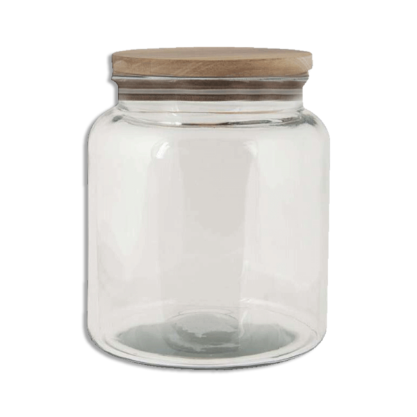 Lav 0.8l Glass Jar With Wooden Lid