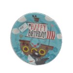 Light Blue Designed Birthday Plates 10pcs