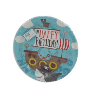 Light Blue Designed Birthday Plates 10pcs