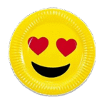 Love Emoji Cartoon Birthday Plate 10pcs
