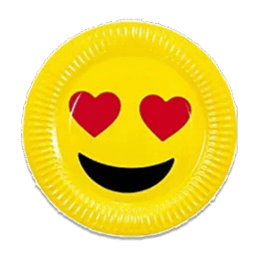Love Emoji Cartoon Birthday Plate 10pcs